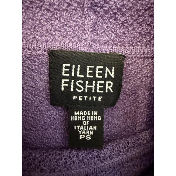 Eileen Fisher Sweater Womens Petite Small Purple Turtleneck Knit Italian Yarn - Picture 2 of 6